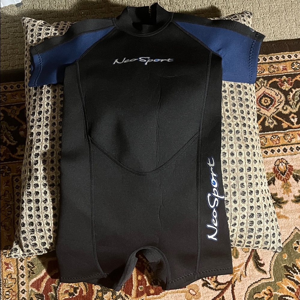 NeoSport Kids Swim One Piece - Black and Blue